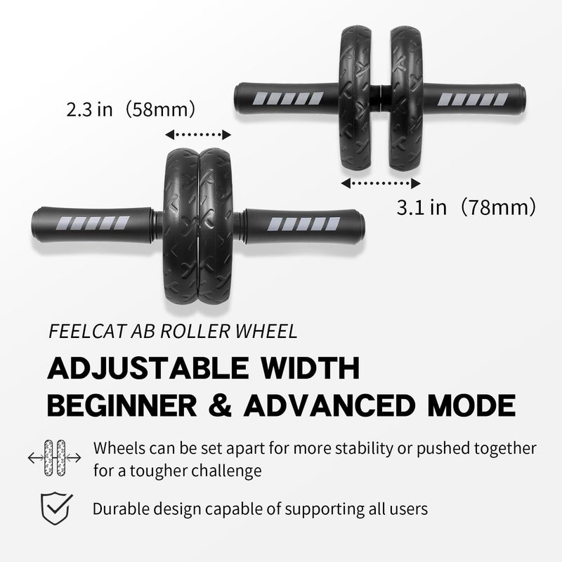 FEELCAT Ab roller wheel with knee pad for abdominal exercise core workout weight loss no noise easy to assembling light weight perfect home gym equipment for men & women - Image 2